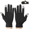 Segbeauty 8 Counts Black Cotton Gloves Touchscreen for Women and Men, 4 Pairs Hand Moisturizer Gloves with Elastic Band, Soft Sleeping Glove for Dry Hands Overnight, Spa Lotion Cotton Glove Liners view 1