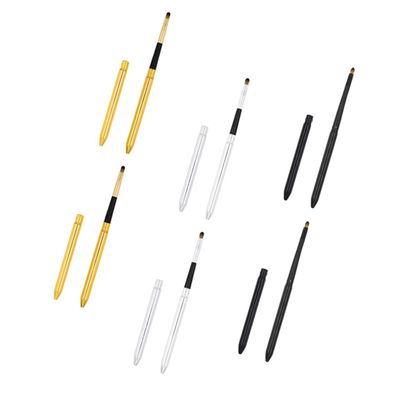 BEBEMOKO 6Pcs Retractable Lipstick Brushes with Lids Professional Lip and Eyeshadow Makeup Applicators Soft Bionic Wool Tips for Even Color Application Portable Cosmetic Brush for Women