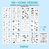 Glow In The Dark Butterfly Nail Temporary Tattoos for Women Girls Adult, 12 Sheets Luminous Flower Butterflies Wings Fake Black Tattoo Stickers Art Makeup Waterproof for Face Body Arm Party Favors view 2