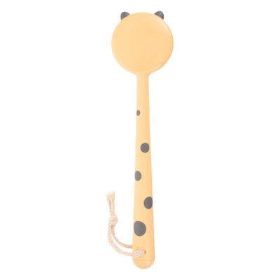 COMPUKAS Leopard Pattern Long Handle Body Brush Soft Bristles Gentle Massage Bath Scrubber for Back Cleaning Portable Lightweight Bathing Tool for and Skin Care