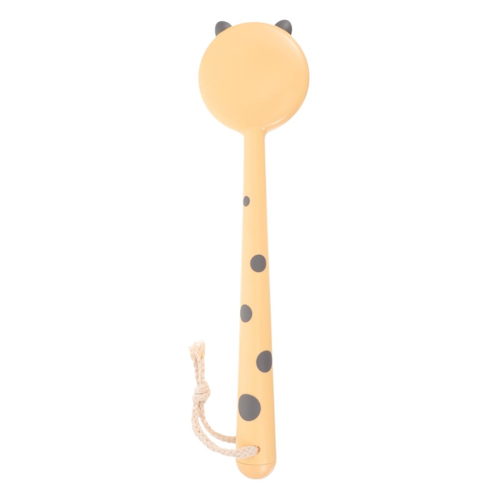 COMPUKAS Leopard Pattern Long Handle Body Brush Soft Bristles Gentle Massage Bath Scrubber for Back Cleaning Portable Lightweight Bathing Tool for and Skin Care