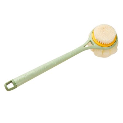 ADOCARN Ergonomic Long Handle Shower Back Brush for Women Dual Sided Soft Nylon Body Scrubber with Gentle Exfoliation and Comfortable Texture Skin Refreshing Bath Accessory for Hard to