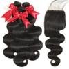 12A Body Wave Bundles with Closure Human Hair 16 18 20+14 Inch Brazilian Virgin Body Wave Human Hair Weave 3 Bundles with 4x4 HD Lace Closure view 2