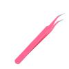 MENGKK Tweezers Pink Stainless Steel Tweezers Straight Bending Pick up Tool Eyelash lengthening tip Clip Nail Enhancement Tool(Pink01) view 1