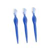 HEALEEP 3Pcs Stainless Steel Eyebrow Razors Lightweight Precise Trimmers with Non Slip Grip for Women and Beauty Makeup Tools in Transparent Blue view 1