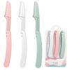 Beaupretty 6pcs Eyebrow Shavers Foldable Facial Hair Razors with Non Slip Grip Trimmers for Precise Eyebrow Shaping at Home Portable Lightweight Design in Pink White Green view 1