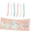 Ipetboom 6pcs Foldable Eyebrow Shavers for Women Portable Facial Hair Trimmers with Small Head for Precise Detailing Non Slip Grip Razors in Pink White Green for Professional Grooming view 3