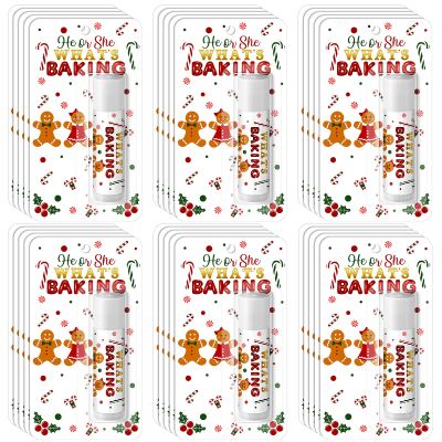 30 Pack Christmas Lip Balms Gifts Bulk Gingerbread Baking Baby Shower Games Prizes Gifts Bulk Lip Balms Favors for Winners Adults Guests Gender Reveal Favors Decorations Christmas Party Supplies