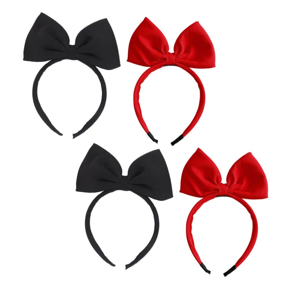 NIYANGLE 4Pcs Big Bow Headbands for Women Decorative Hairbands with Soft Surface Comfortable Fit Hair Decor Accessories for Parties and Festivals Multi Purpose Stylish Hair Ornament