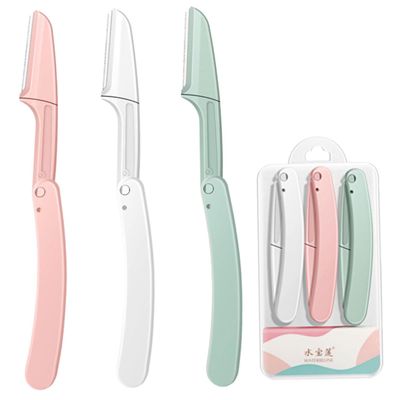 FOMIYES 6pcs Foldable Eyebrow Trimmer for Women Multipurpose Hair Razor with Blades Compact Folding Design for Precise Facial and Neck Hair Removal Beauty Tool for Home and Salon Use