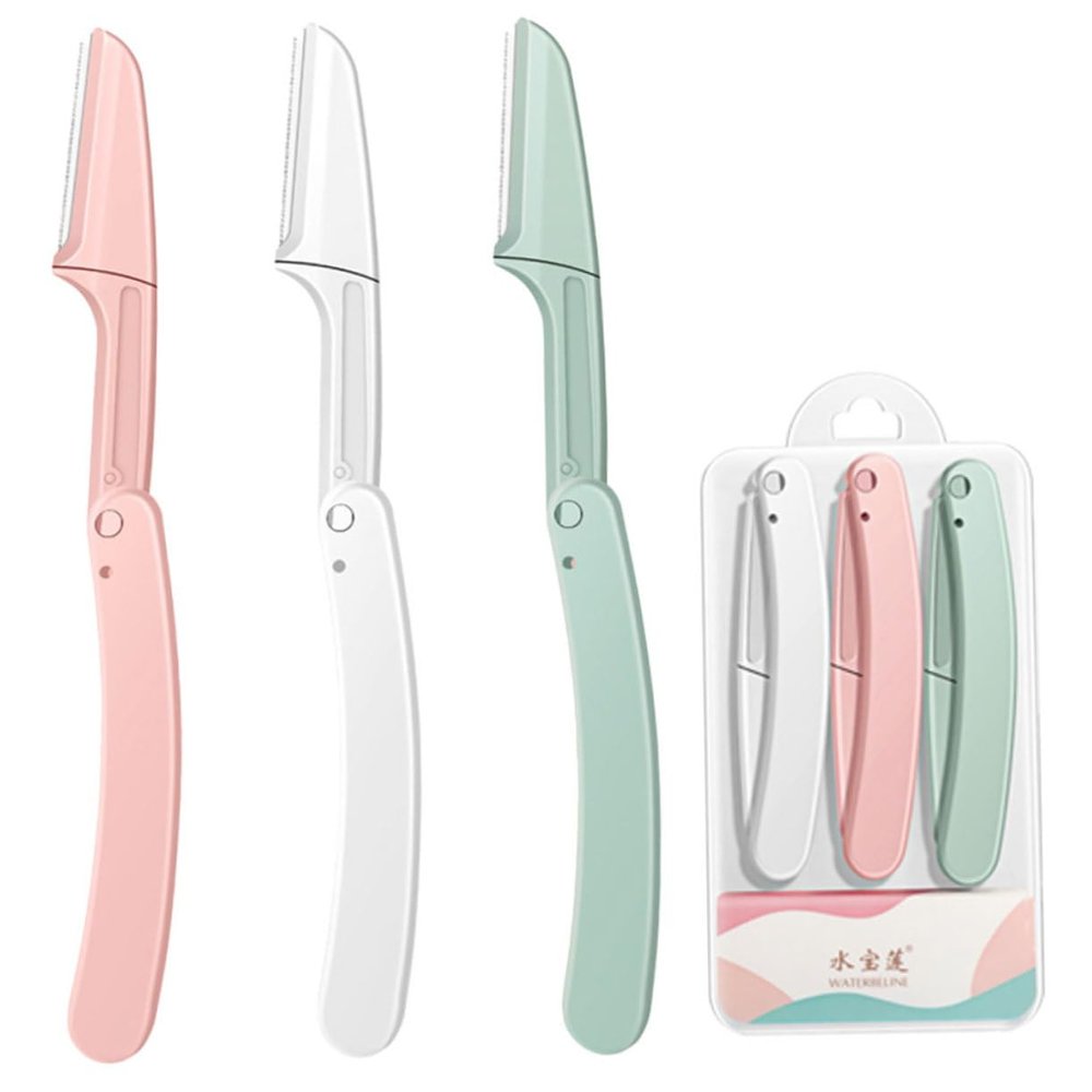 FOMIYES 6pcs Foldable Eyebrow Trimmer for Women Multipurpose Hair Razor with Blades Compact Folding Design for Precise Facial and Neck Hair Removal Beauty Tool for Home and Salon Use
