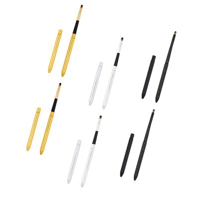 DECORNIJIA 6Pcs Portable Retractable Lipstick Brushes with Caps Premium Synthetic Lip Applicators for Women Easy Carry Cosmetics Brush for Precise Lip Color and Gloss Application