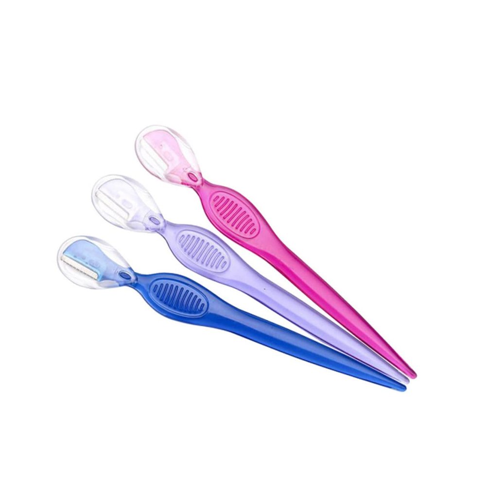COOPHYA 3Pcs Stainless Steel Eyebrow Razors Portable Makeup Tools Lightweight Non Slip Grip for Precise Trimming and Shaping Delicate Eyebrow Beauty Grooming
