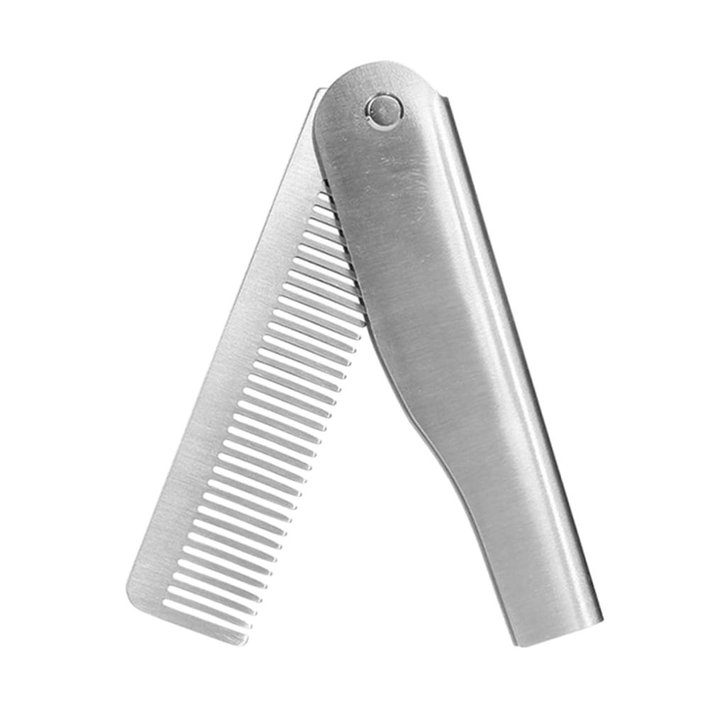 GANAZONO Stainless Steel Pocket Comb for Men Compact Static Fine Tooth Beard and Mustache Grooming Tool Travel Hair Styling Accessory Lightweight and Portable for Daily Use