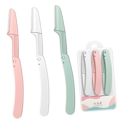 VICASKY 6pcs Foldable Eyebrow Trimmers for Women Portable Face Razor with Small Head for Precise Hair Removal Eyebrow Shaver Compact Lightweight Design in Pink White Green