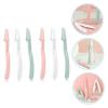 VICASKY 6pcs Foldable Eyebrow Trimmers for Women Portable Face Razor with Small Head for Precise Hair Removal Eyebrow Shaver Compact Lightweight Design in Pink White Green view 4