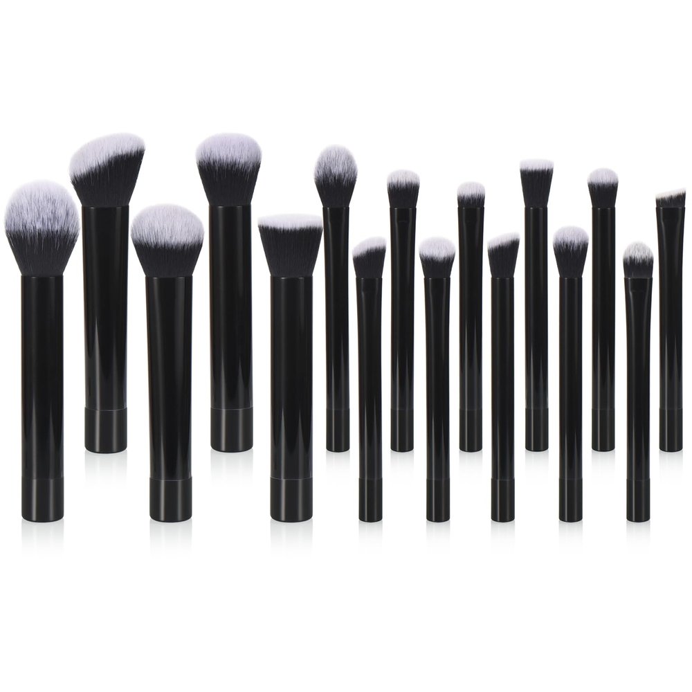 111 Transparent Makeup Brushes 22 Pcs Makeup Kit, Premium Synthetic Foundation Brush Eyeshadow Brush Make up Brushes Set With Beauty puff (Black, short, 22pcs)
