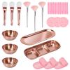 29Pcs Esthetician Facial Supplies Tools Set - DIY Skincare Kit, 3 Facial Bowls, 1 Compartment Tray, 1 Skincare Tray, 3 Fan Mask Brushes, 3 Silicone Mask Brusher Applicator, 3 Headbands & 15 Sponges view 1