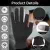 Segbeauty 8 Counts Elastic Touchscreen Black Sleeping Cotton Gloves Liners, 4 Pairs Hand Moisturizer Gloves with Elastic Band, Soft Sleeping Work Glove for Dry Hands Overnight Care Lotion Cotton Glove view 3