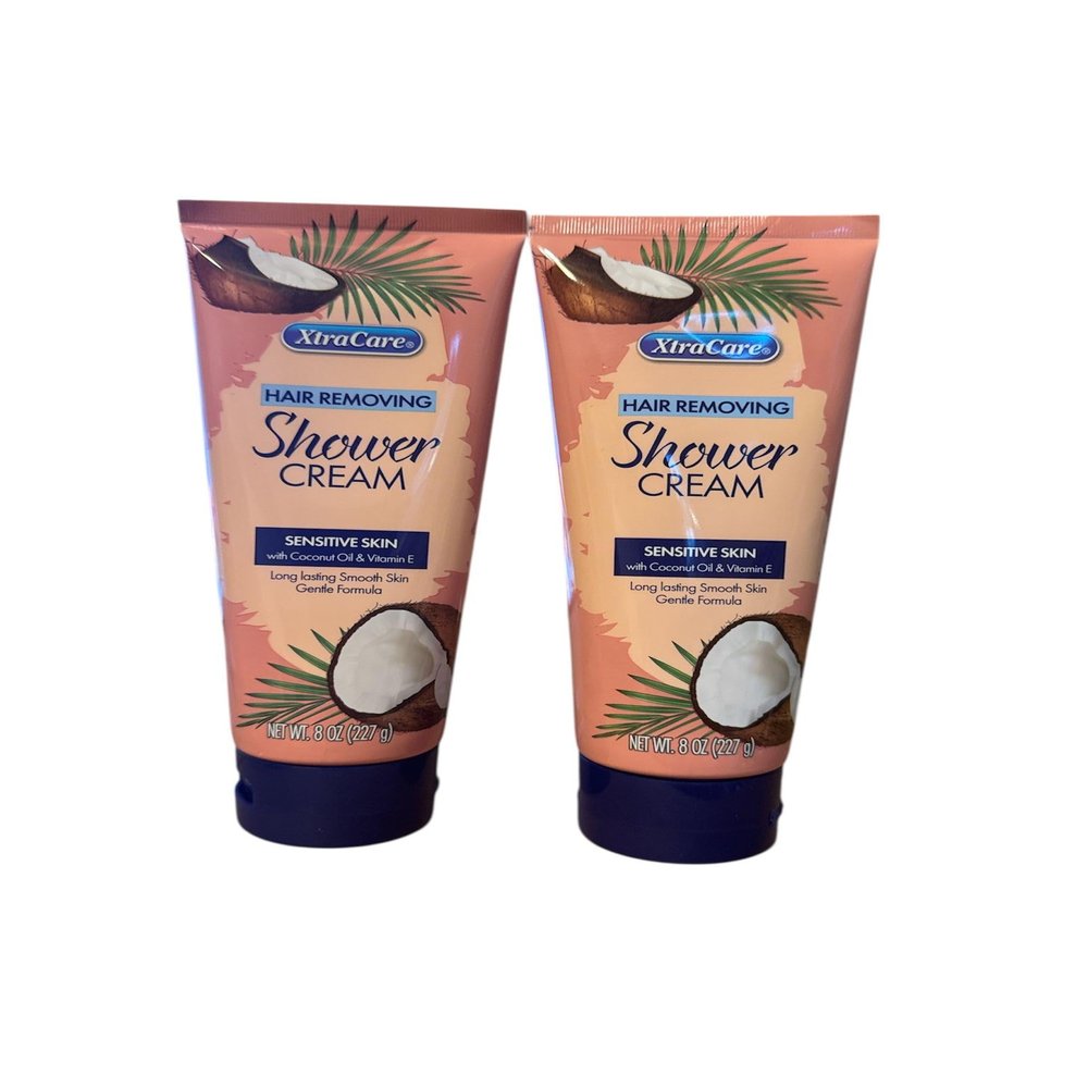 Shower Cream Hair Remover Sensitive Skin. Natural Coconut Oil Vitamin E. 8 Oz.