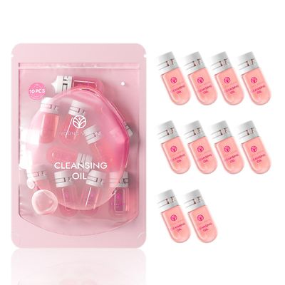 DaiLaiFu Mini Cleansing Oil Portable 2ml Capsule 10 Bottles for Travel & Business Trips, 2-in-1 Cleanse & Hydrate, Rose Scent Makeup Remover, Gentle Skincare for All Skin Types (10)