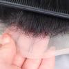 12inch Long Toupee Hair for Men Mens Human Hair Replacement System Mono Lace with PU Natural Hairline Male Hair Pieces Protesis Capilar Hombre Men's Hairpiece 8x10 Inch 1B Off Black view 4