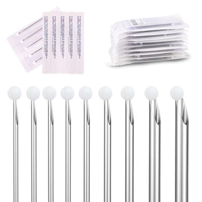 AccGin 90PCS Mixed Body Piercing Needles, 6G 8G 10G 12G 14G 15G 16G 18G 20G Disposable Pre-sterilized Stainless Steel Needles for Body Piercing