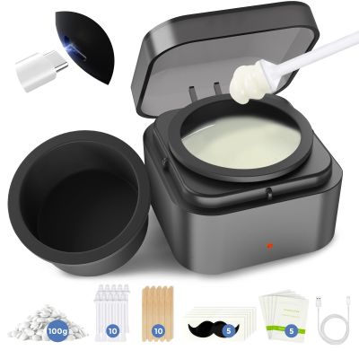 Boloye Nose Wax Kit with 100g Natural Resin Wax & 20 Sticks, Mini Nose Hair Wax Kit with Smart Temp Control, USB Fast Heat, 3-Min Hair Removal  Lasts 46 Weeks | For Nose & Ear, Up to 15 Uses