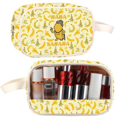 CMNIM Nana Banana Gifts Grandma Clear Travel Makeup Bag Banana Cosmetic Zipper Pouch for Banana Lover Gift Nana Themed Bag (Banana C Makeup Bag)