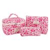 ALINUOYQ 3Pcs Aesthetic Padded Makeup Bag Floral Printed Quilting Storage Bag (Rose Red) view 1