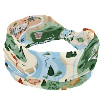 1 Pack Colorful Art Map Patterns-81 Elastic Soft Fabric Non-Slip Women's Fashion Headbands - Soft, Wide, and Stylish for All Occasions
