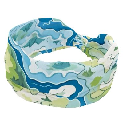 1 Pack Colorful Art Map Patterns-51 Elastic Soft Fabric Non-Slip Women's Fashion Headbands - Soft, Wide, and Stylish for All Occasions