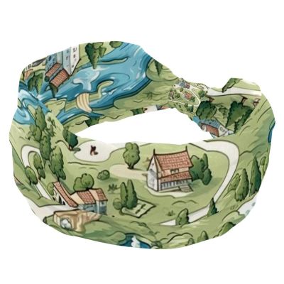 1 Pack Wide Headbands For Women Elastic Headband Colorful Art Map Patterns-58 Head Bands Women's Hair Band Turban Workout Soft Sweat Hairband Accessories