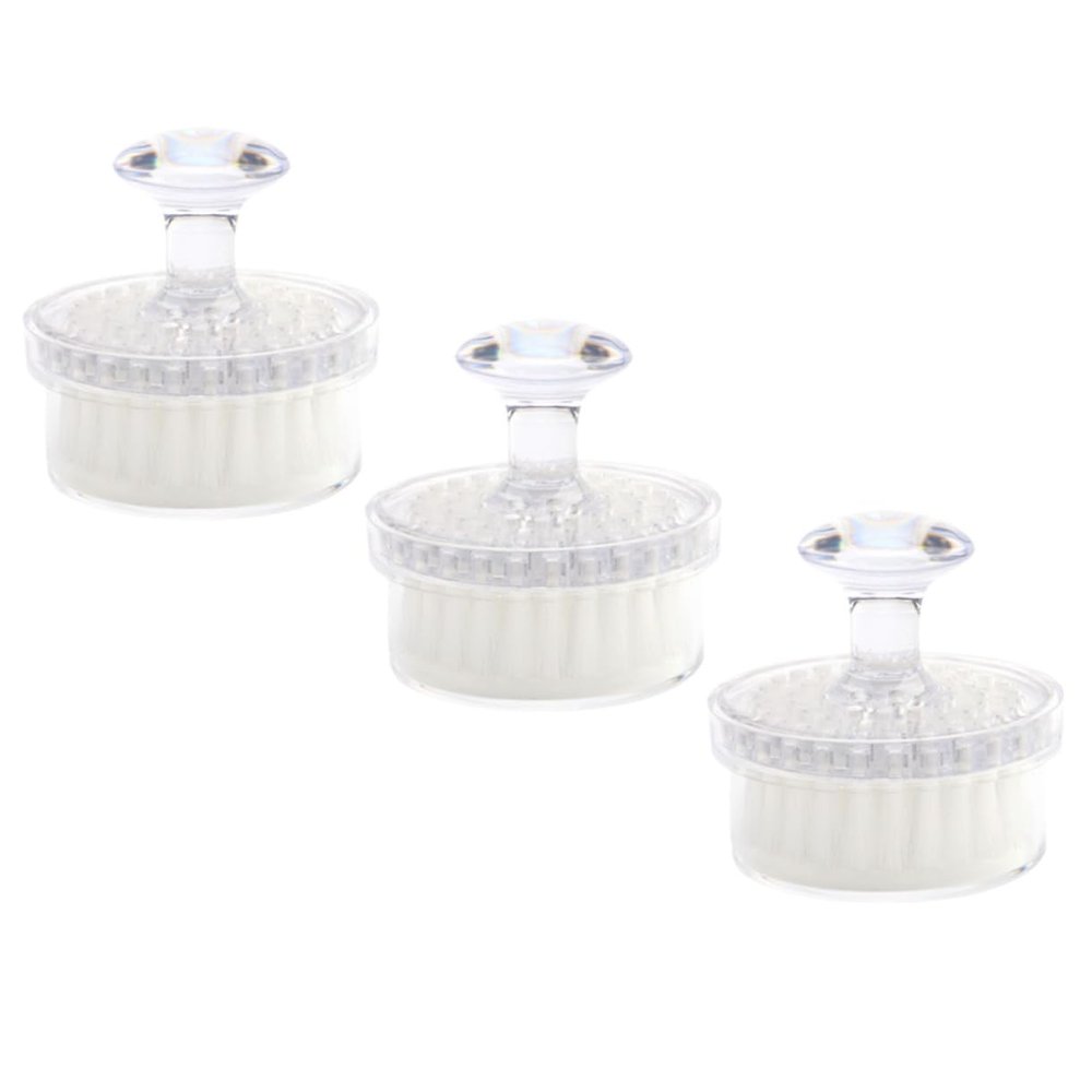 Baluue 3pcs Soft Bristle Facial Brush Manual Face Scrubber for Gentle Exfoliation and Deep Cleansing Skin Care Tool with Transparent Covers for Daily Use