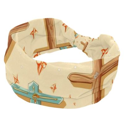 1 Pack Easter Art Cross-930 Elastic Soft Fabric Non-Slip Women's Fashion Headbands - Soft, Wide, and Stylish for All Occasions