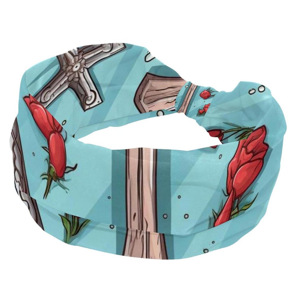 1 Pack Easter Cross Art-765 Elastic Soft Fabric Non-Slip Women's Fashion Headbands - Soft, Wide, and Stylish for All Occasions