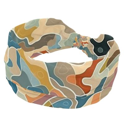 1 Pack Wide Headbands For Women Elastic Headband Colorful Art Map Patterns-4 Head Bands Women's Hair Band Turban Workout Soft Sweat Hairband Accessories