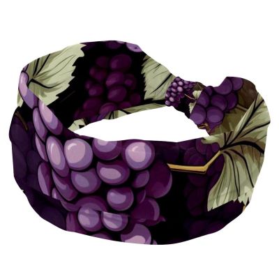 1 Pack Grape Art-1869 Elastic Soft Fabric Non-Slip Women's Fashion Headbands - Soft, Wide, and Stylish for All Occasions
