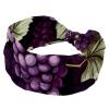 1 Pack Grape Art-1869 Elastic Soft Fabric Non-Slip Women's Fashion Headbands - Soft, Wide, and Stylish for All Occasions view 1
