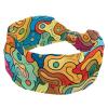 1 Pack Colorful Art Map Patterns-48 Elastic Soft Fabric Non-Slip Women's Fashion Headbands - Soft, Wide, and Stylish for All Occasions view 1