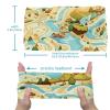 1 Pack Colorful Art Map Patterns-6 Elastic Soft Fabric Non-Slip Women's Fashion Headbands - Soft, Wide, and Stylish for All Occasions view 3
