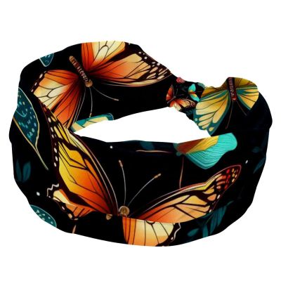 1 Pack Headbands for Women Non Slip Elastic Sports Hair Bands for Women, Soft Cloth Headband for Workout Yoga Fashion Hair Accessories,Colorful Art Butterfly-1373