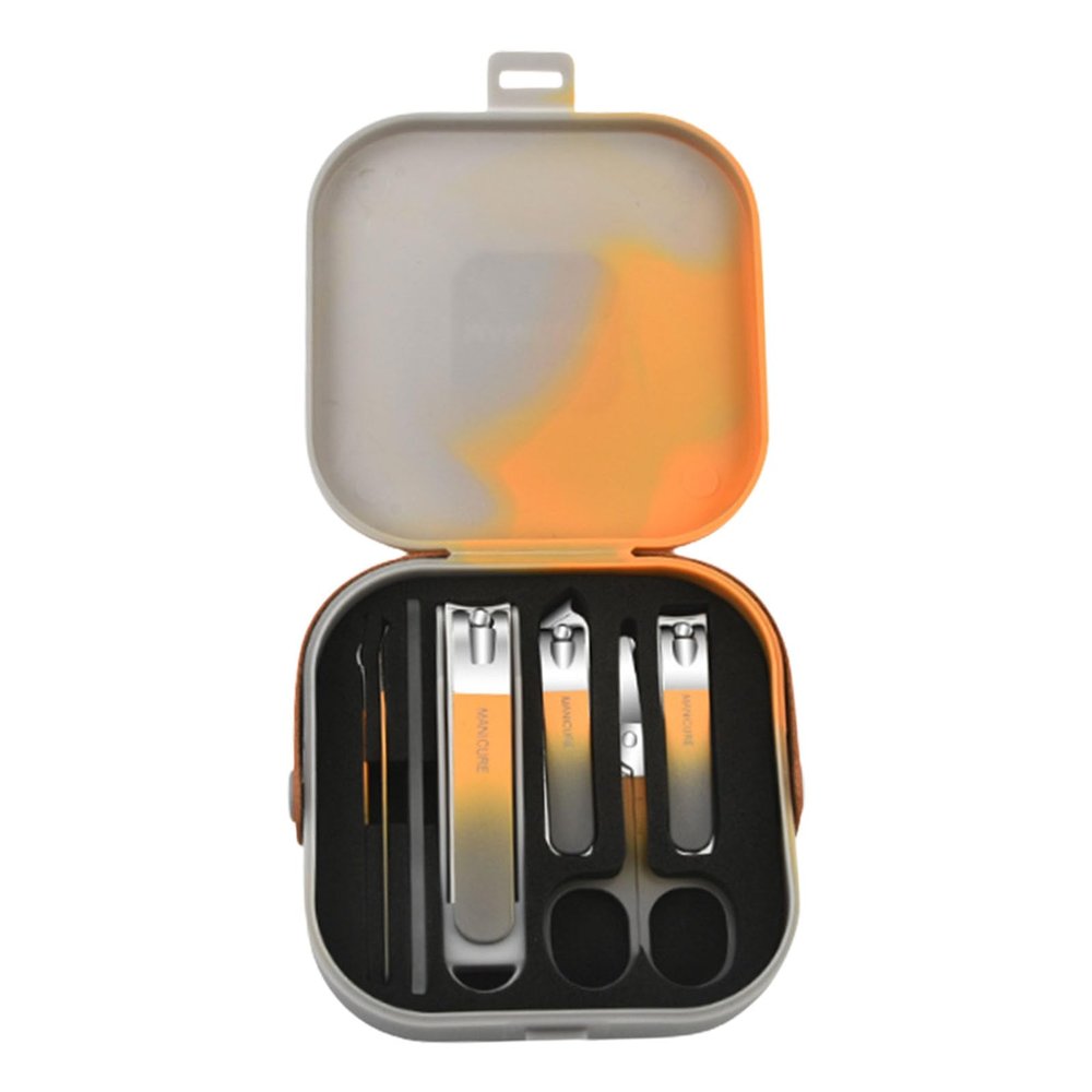 Manicure Set Travel Minis Nails Clippers Kits Pedicure Care Tools 6Pieces Stainless Steel Grooming Kits For Women Men Nail Clippers Kit For Women Men