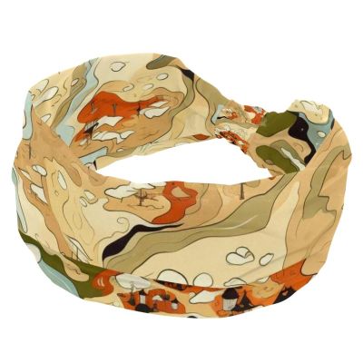 1 Pack Colorful Art Map Patterns-69 Elastic Soft Fabric Non-Slip Women's Fashion Headbands - Soft, Wide, and Stylish for All Occasions