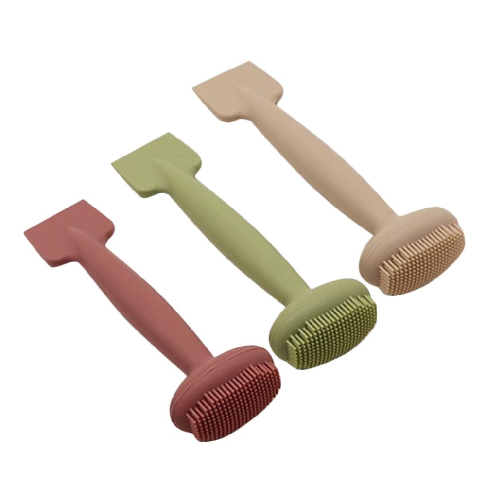 Ipetboom 3Pcs Silicone Facial Mask Brush with Dual Head Applicators for Women Soft Skin Friendly Face Scrubber Easy Mud Mask Application for Eyes Nose and Sensitive Areas Includes Matcha