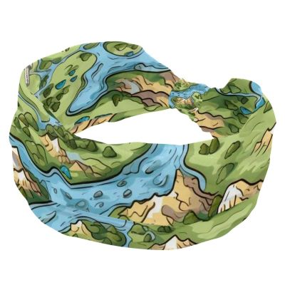 1 Pack Headbands for Women Non Slip Elastic Sports Hair Bands for Women, Soft Cloth Headband for Workout Yoga Fashion Hair Accessories,Colorful Art Map Patterns-11