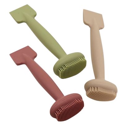 Beaupretty 3Pcs Double Ended Silicone Facial Mask Applicator Brush Soft Makeup Spatula for Precise Mud Mask Application Skin Friendly Scrubber for Eyes Nose Face