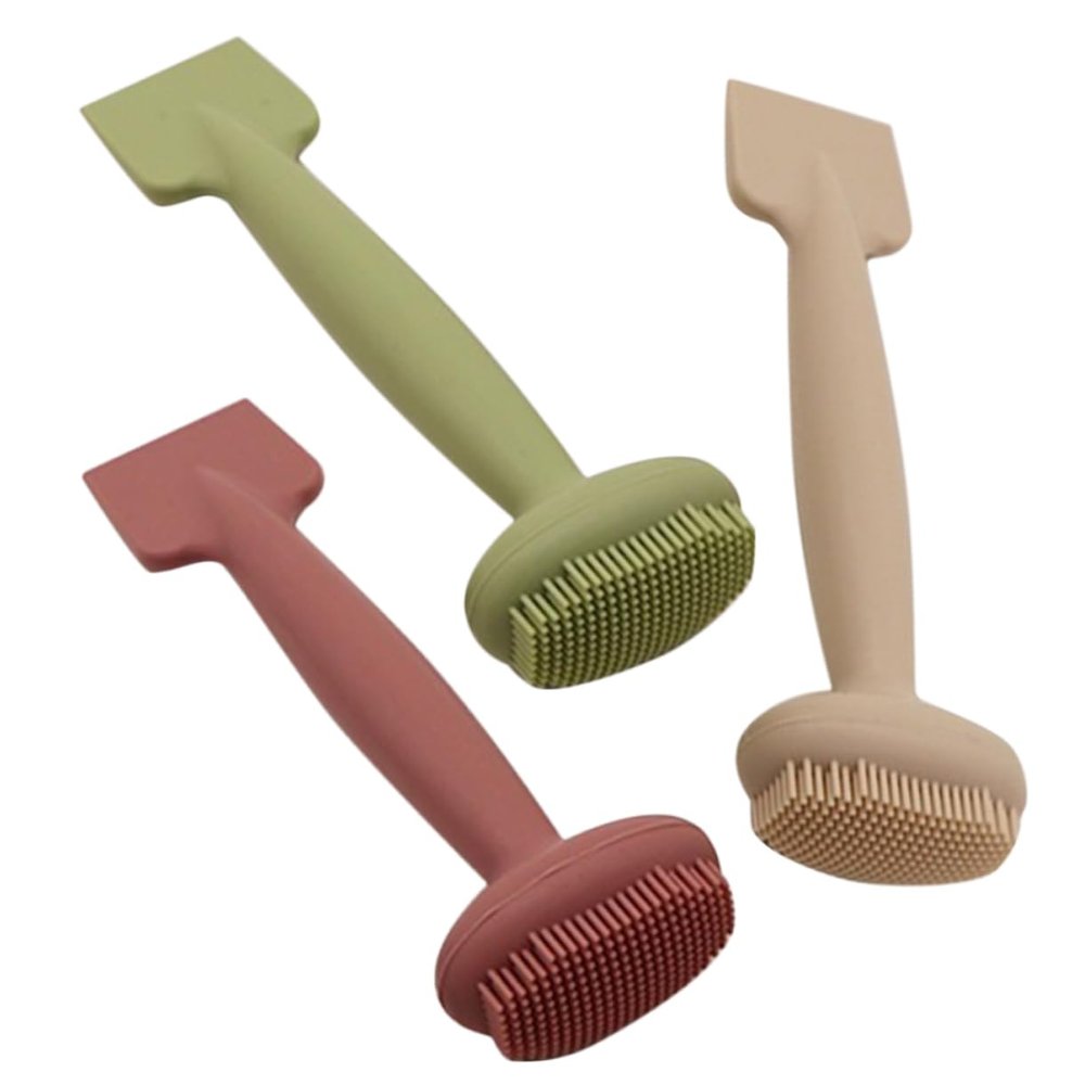 Beaupretty 3Pcs Double Ended Silicone Facial Mask Applicator Brush Soft Makeup Spatula for Precise Mud Mask Application Skin Friendly Scrubber for Eyes Nose Face