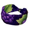 1 Pack Headbands for Women Non Slip Elastic Sports Hair Bands for Women, Soft Cloth Headband for Workout Yoga Fashion Hair Accessories,Grape Art-1868 view 1