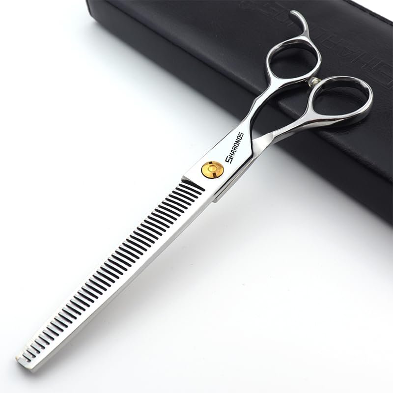 440c high Hardness Stainless Steel Black 7 inch Scissors Set Salon Professional Hairdresser Hair Cutting and thinning Hairdresser Special Scissors